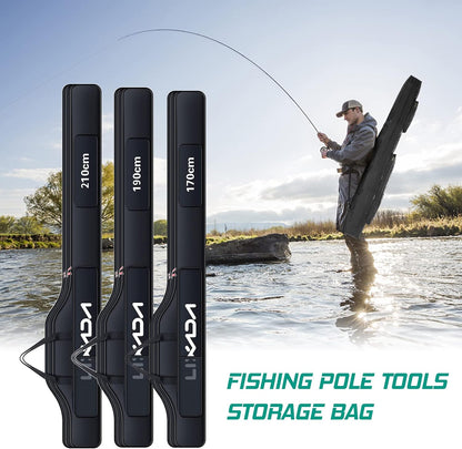 Portable Fishing Bag Folding Fishing Rod Reel Bag Outdoor Fishing Carrier Bag100Cm/130Cm/150Cm (Black, 170Cm), Black, 170Cm, Modern