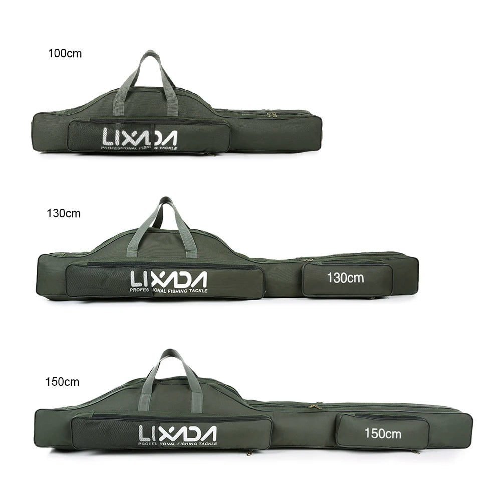Lixada 100/130/150Cm Fishing Bag Portable Folding Fishing Rod Reel Bag Fishing Tackle Carry Case Carrier Bag Backpack Fishing