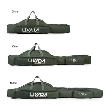Lixada 100/130/150Cm Fishing Bag Portable Folding Fishing Rod Reel Bag Fishing Tackle Carry Case Carrier Bag Backpack Fishing