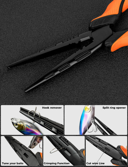 7 Inch Carbon Steel Fishing Pliers Open Ring Custom Wholesale Saltwater Multi Tool Hook Removal Outdoor Fishing