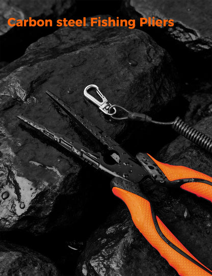 7 Inch Carbon Steel Fishing Pliers Open Ring Custom Wholesale Saltwater Multi Tool Hook Removal Outdoor Fishing