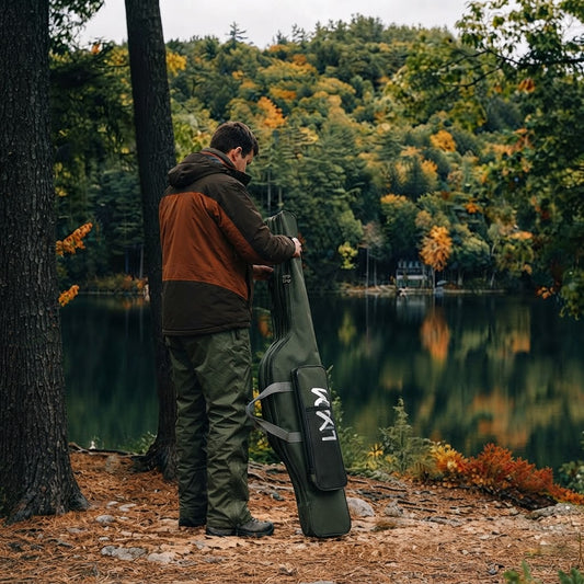 Trail Cast™ — Portable Folding Fishing Rod & Reel Carry Bags with Tackle Organizer